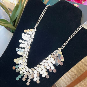 Gennaro Silver Starburst Bib Statement Necklace